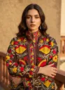 Handmade Suzani Embroidered Cotton Jacket – Brown Floral Coat (Made to Order)